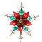KSA 13" Lighted Red and Gold Poinsettia Star Christmas Tree Topper, Multicolor Lights